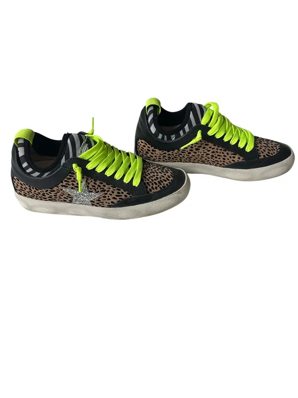 Gianni Bini Kaekko Glitter Star Leopard Print Sneakers - Image 4
