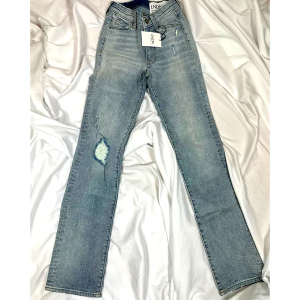 LNDN Landon Denim High Rise Straight Leg Distressed Jeans 36" Waist - Image 6