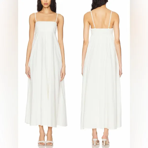 NEW L*SPACE Raveena sleeves cotton maxi cream white Dress sz M - Image 2
