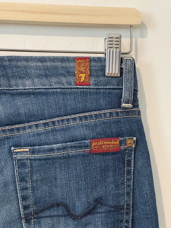 7‎ For All Mankind Kimmie Jeans Size 25 Blue Denim Low Rise Straight Leg Capsule - Image 6