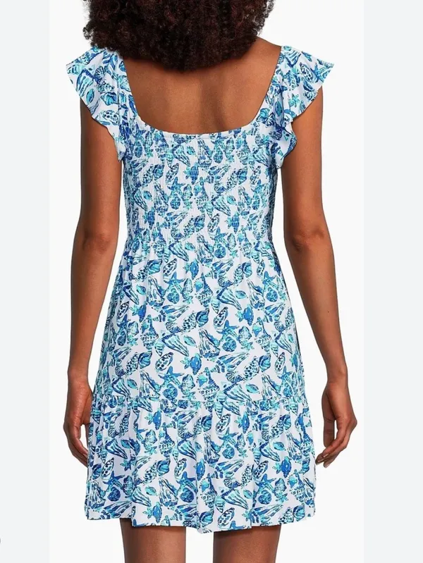 Lilly Pulitzer Jilly Smocked Dress Resort White Shell Collector, SMALL, NWOT - Image 2