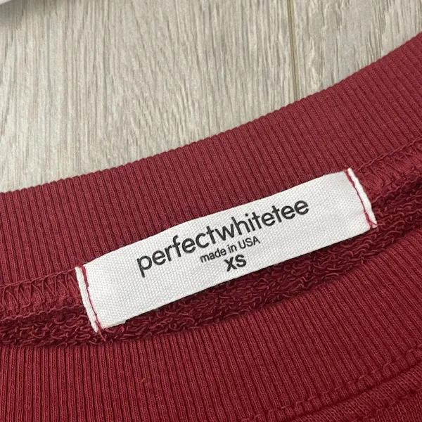 perfectwhitetee Crewneck Sweatshirt french terry cotton tyler womens Red xsmall - Image 2