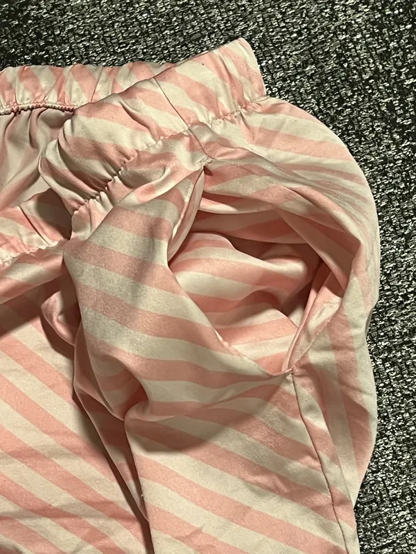 Womens large Victoria's Secret pajama pants w/drawstring & pockets-pink striped - Image 9