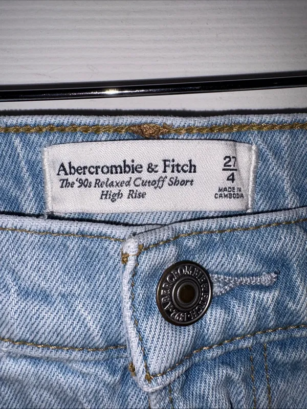 Abercrombie & Fitch The 90’s Relaxed Curve Love CutOff High Rise Denim Shorts - Image 3