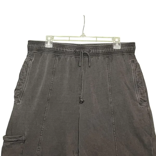 Out From Under Pants Women's L Gray Cargo Crop Drawstring Twill Pockets Relaxed - Image 11