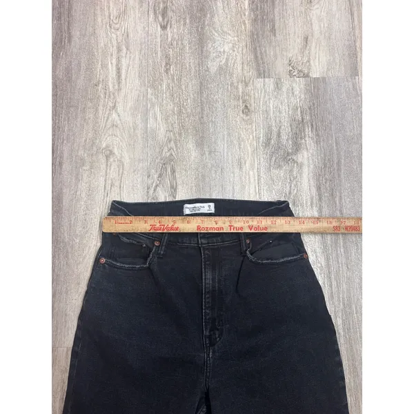 Abercrombie & Fitch Curve Love Ankle Straight Ultra High Rise Black Jeans 28 6R - Image 4