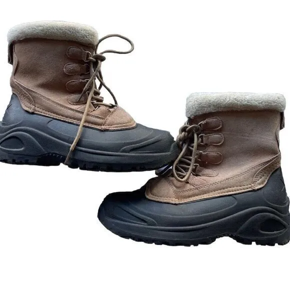 Itasca Women's size 9 Fur Top Winter Snow Rain Thinsulate Waterproof Brown Boots - Image 4
