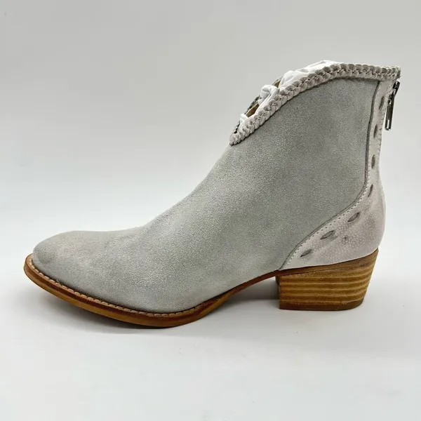 Journee Boots Womens‎ 6 Gray Leather Gracie Block Heel Western Bootie NEW - Image 3