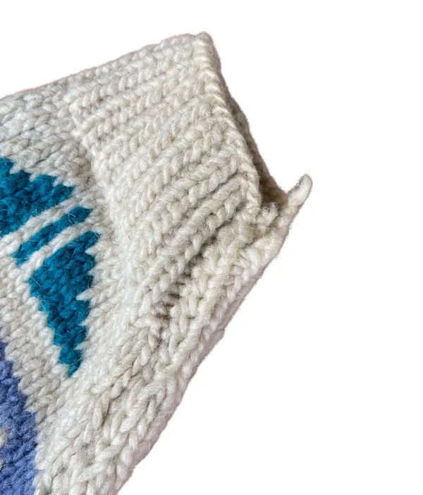 Vintage 90s Distressed Chunky Knit Sweater 🔥 Blue - Image 3