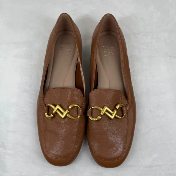 Naturalizer Adiline Loafers English Tea Brown Leather Square Toe 9.5W‎ - Image 3