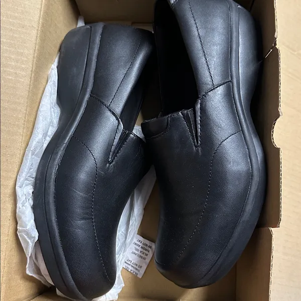 Worx Womens Black Leather‎ Slip On Work Comfort Slip Resistant Shoes Sz 10 M - Image 10
