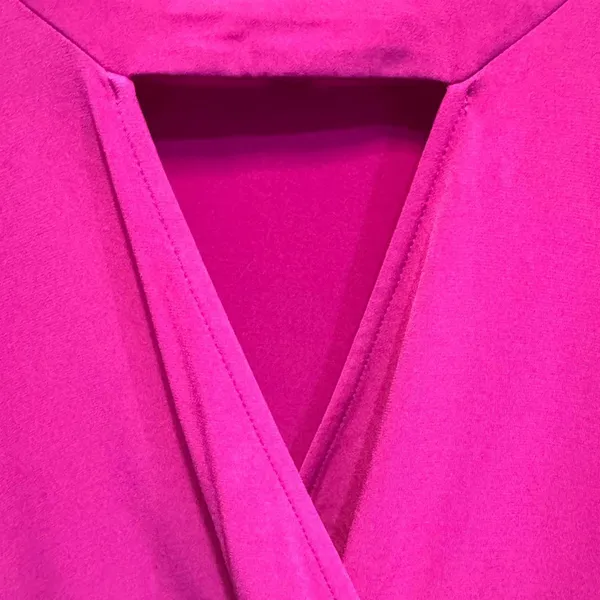 Torrid Fuschia Studio Knit Choker Surplice Babydoll Top Size 0 (12) - Image 5