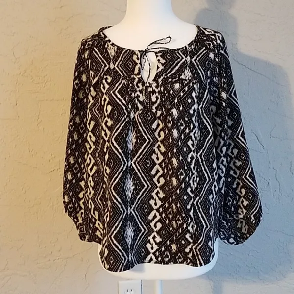 American eagle western tribal boho rodeo peasant blouse M - Image 2