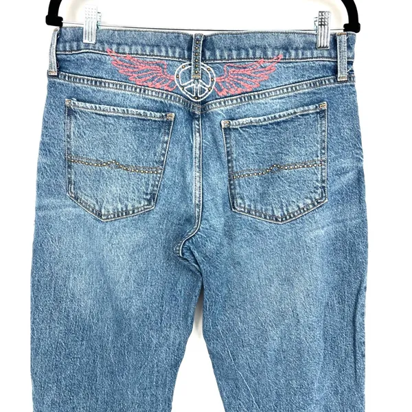 Lucky Brand Y2K Easy Rider Mid Rise Bootcut Jeans 10/30 Embroidered Boho Vibes - Image 3