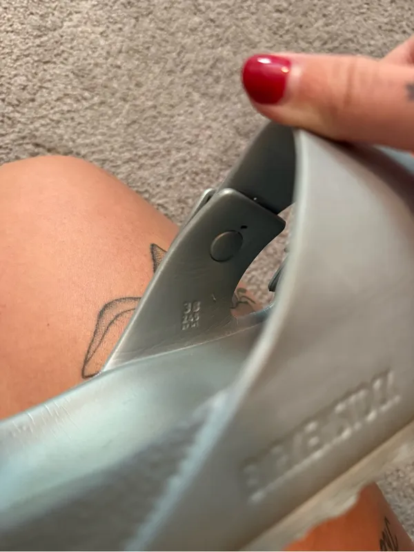 Birkenstock Two-Strap EVA Sandals in Silver size 38 / L 7 - Image 6