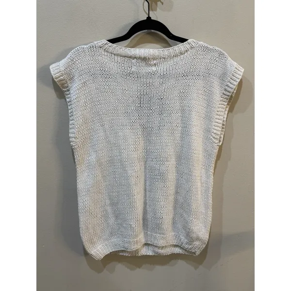 Vintage Hand Knit Sweater Vest Cable Argyle Evan-Picone Petites Size Medium - Image 3