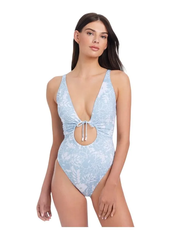 Sanctuary In The Meadow V-Wire One Piece Swimsuit SAIT25296 Blue Multi L - Image 9