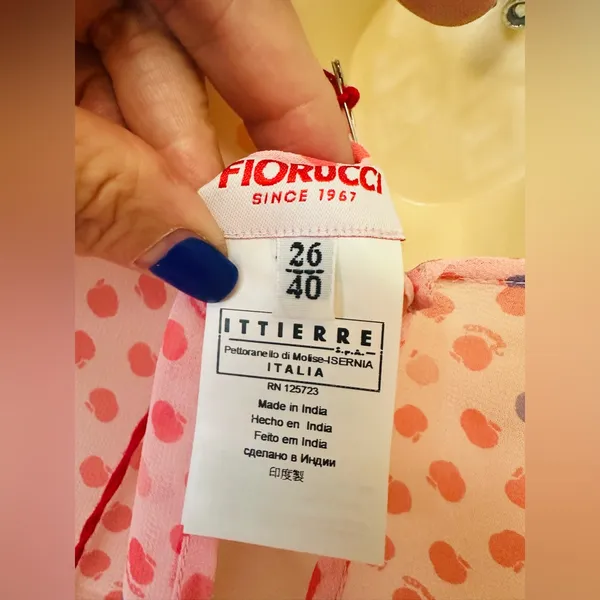 Fiorucci Polka Dot Light Pink Body Suit NWT Italian Size 40 Oversized Size 4 - Image 10