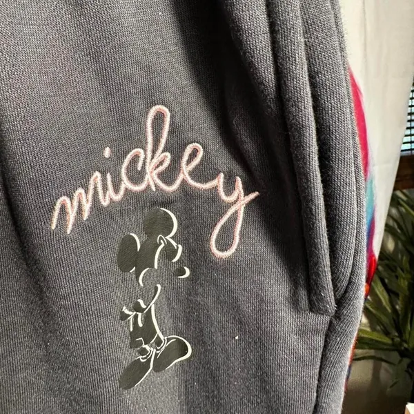 B137. Disney grey Mickey Mouse sweatpants Size M - Image 2