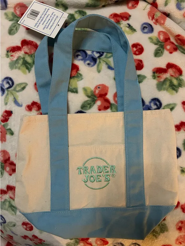 Trader Joe’s canvas tote Blue - Image 4