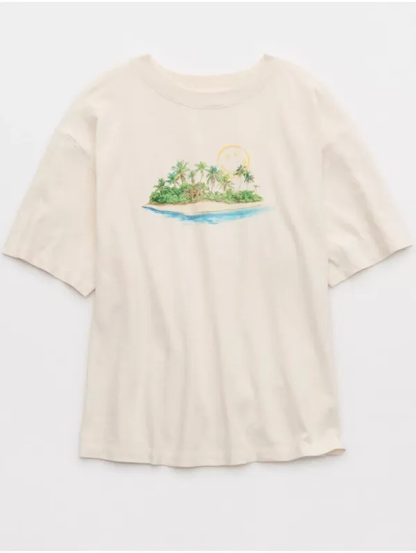 AE Aerie | Smiley® Relaxed T-Shirt American Eagle NWT Natural M - Image 2