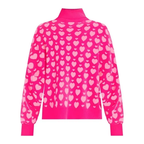 LILLY PULITZER Liggy Sweater Passion Fruit Pink Valentine‎ Heart Jacquard Small - Image 11