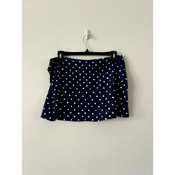 Tommy Bahama Blue White Polka Dot Mini Swim Coverup Skirt Size M - Image 2