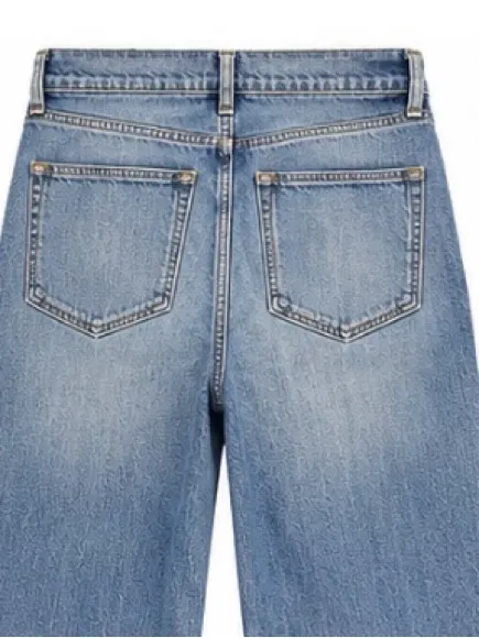 J.Crew Full Length Wide Leg Jeans Size 29 High Rise Button Fly Medium Wash - Image 4