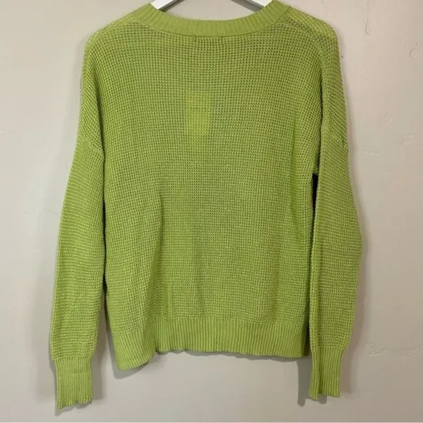 Sweet Romeo Women’s Waffle Knit Lightweight Pullover Sweater Green Size XS NWT - Image 7