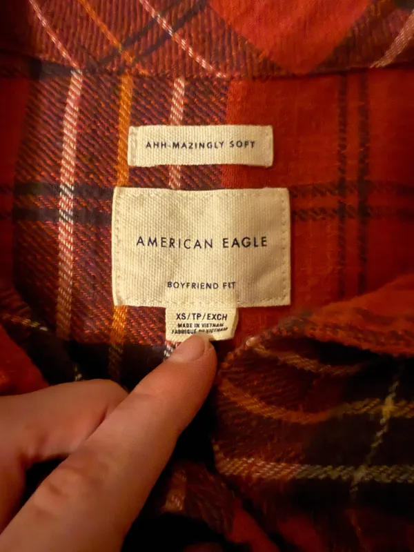 American Eagle Plaid Flannel Shirt - Image 2
