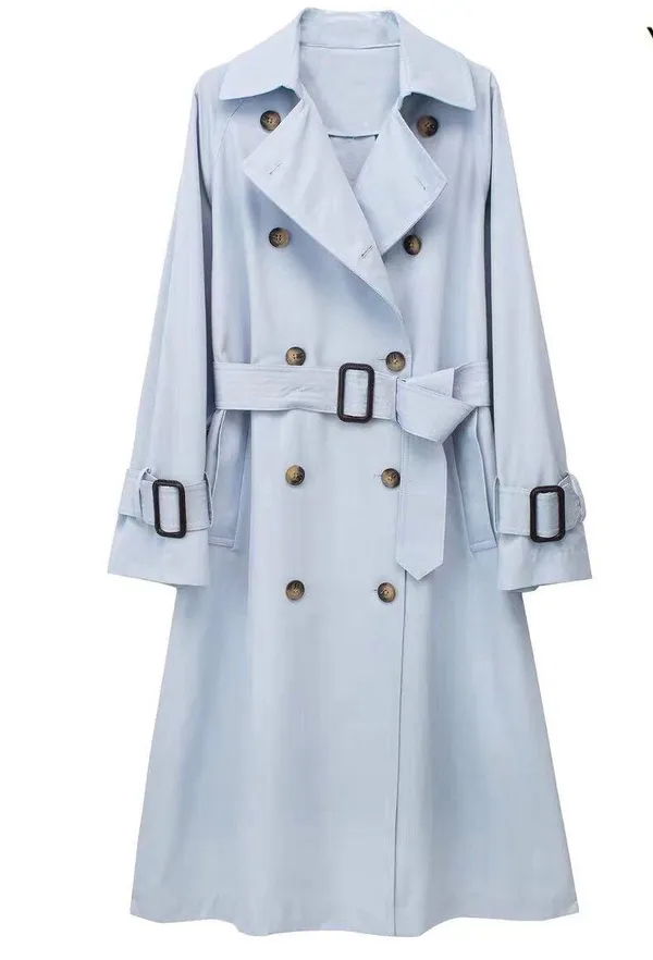 Women Coat Blue Size L - Image 6