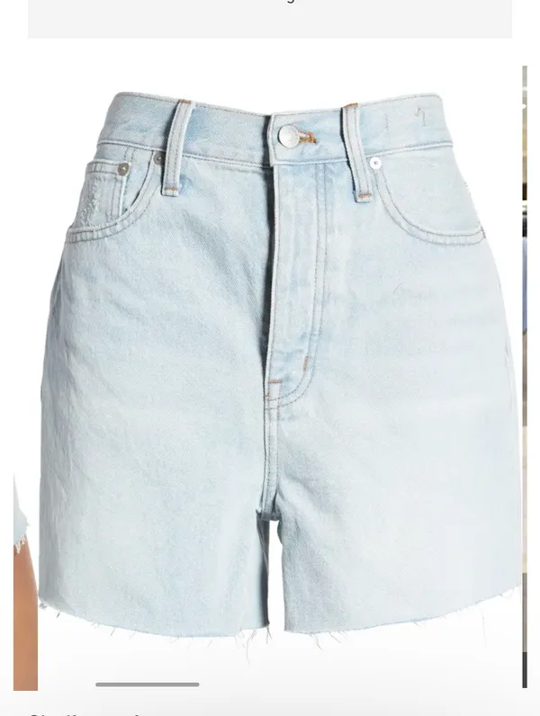 Madewell The Mom Jeans Raw Hem Denim Shorts Size 25 NWT - Image 7