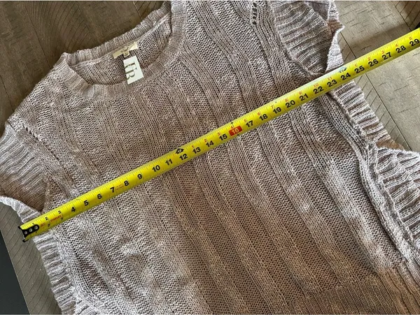 NEW Easel Open Knit Short Sleeve Poncho Sweater in Lavender Grey Women’s Large - Image 9