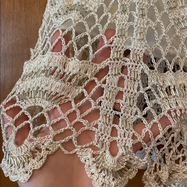 NWT Vintage Beaded Crochet Top Size XS - Image 3