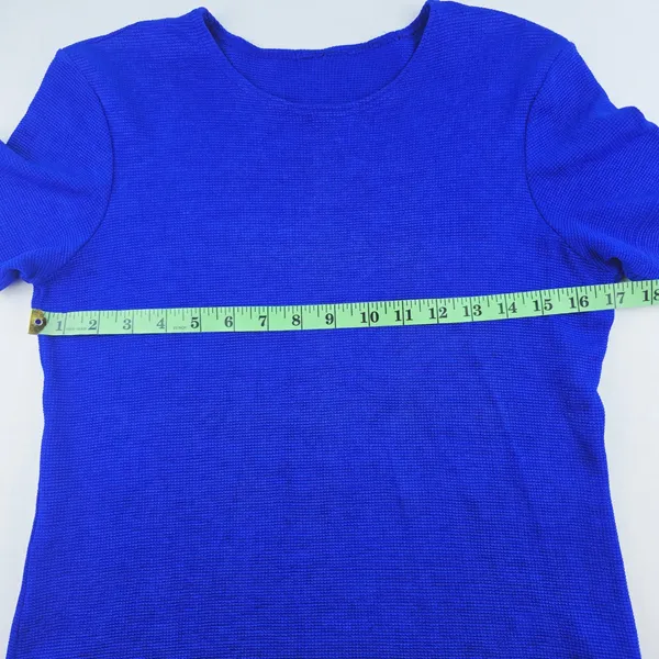 Vintage 10R Blue Knit Top, Short Sleeve Casual T Shirt, Women's Size‎ Small - Image 5