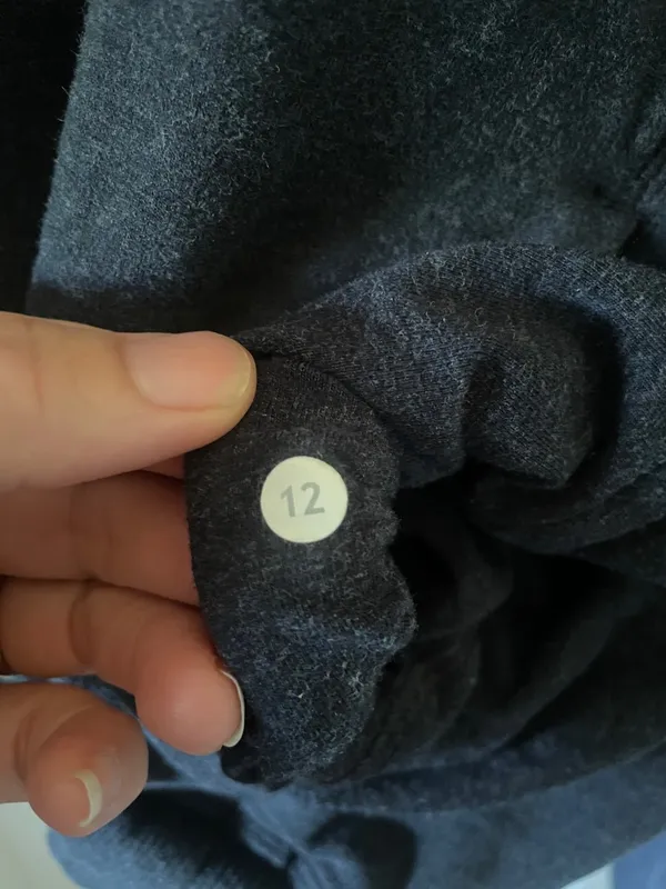 Lululemon Stress Less Hoodie Heathered Naval Blue Size 12 - Image 15
