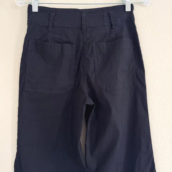 Maeve Anthropologie The‎ Junie Jean Black Wide Leg Petite Pants 27P - Image 7