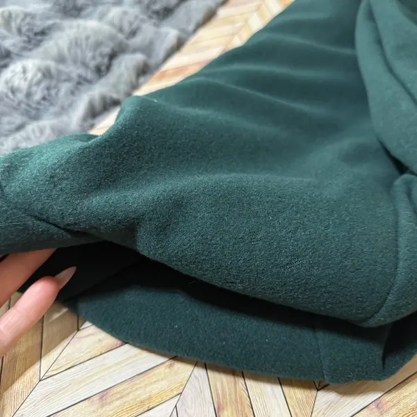 Vtg Wool Cashmere‎ Blend Blazer Dark Green Women 16 Pea Coat Single Breasted - Image 16