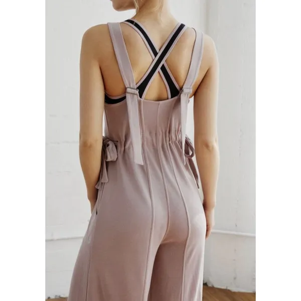 Free People Jumpsuit wide leg its a cinch womens Purple (medium) athleisure boho - Image 5