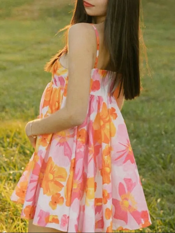 Revolve Sau Lee Mini Dress Pink and Orange Flowers 2 - Image 2