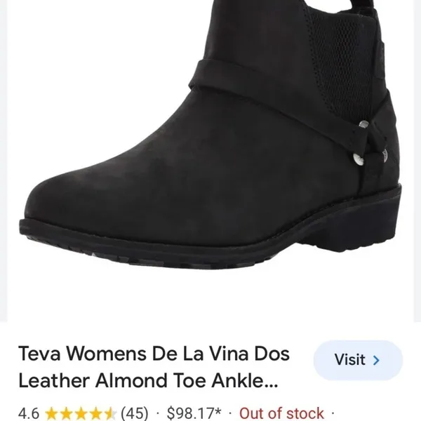 Teva De‎ La Vina dos leather ankle boots black size 6.5 - Image 10