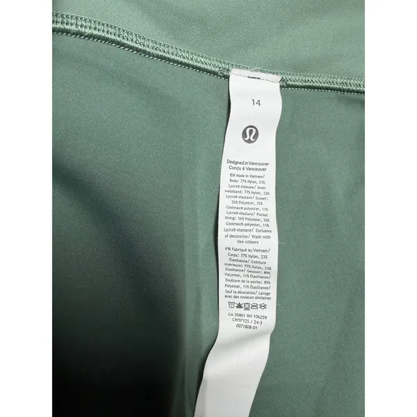 Lululemon Wunder Train‎ Ribbed High-Rise Legging 25" Grey Eucalyptus Size 14 - Image 8