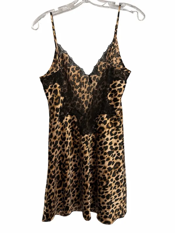 Victoria's Secret Leopard Satin Chemise in Brown & Black - Image 4