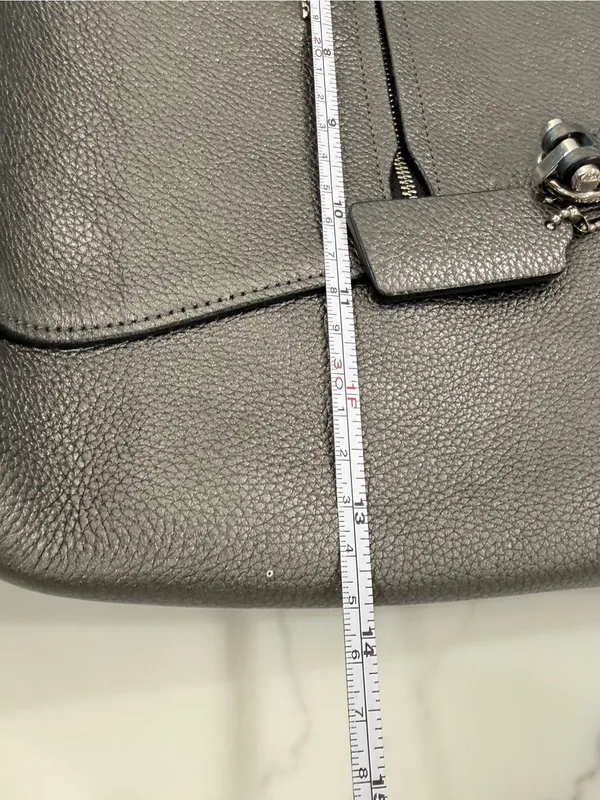 Coach Prairie Satchel Womens Gray Leather Silver Hardware Zip cute preppy y2k - Image 7