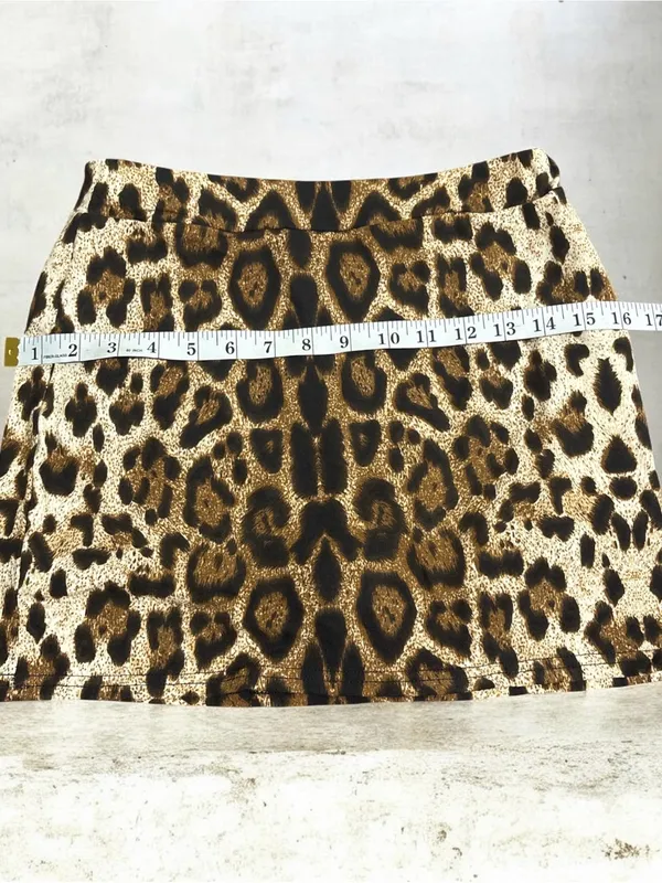 Leopard Print Mini Skirt in Brown/Black Brown - Image 4