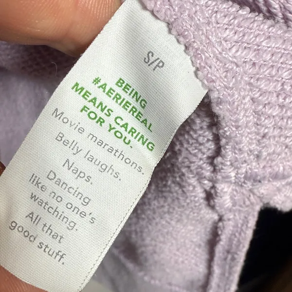 Aerie Long-sleeve Crew-neck Lavender Side Slit Oversized Sweatshirt W2260 Sz S - Image 4