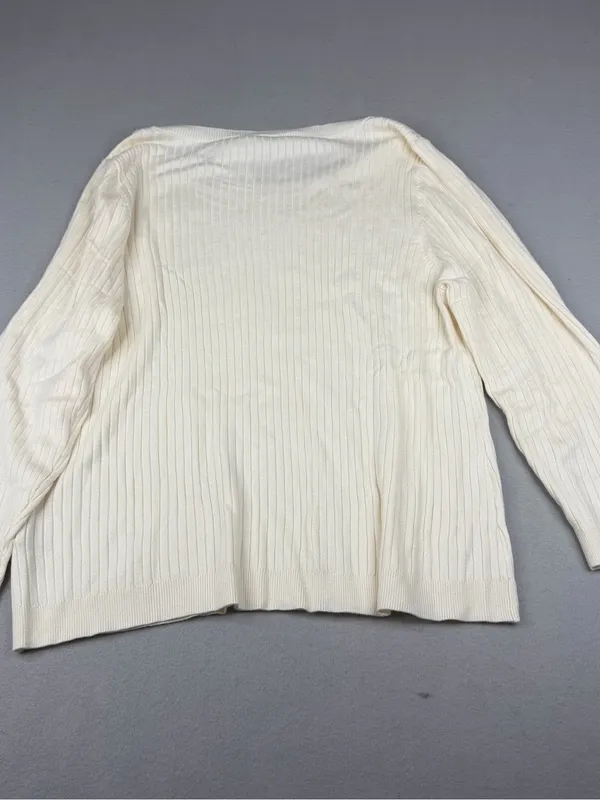 Soft Surroundings SoftEssential Ribbed Sweater 2X Ivory Cream NWT Lightweight - Image 3
