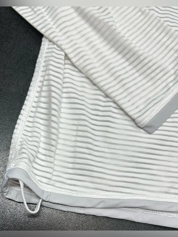 Lululemon Women's Size L Lean In Long Sleeve White Breathable Stretch Shirt - Image 7