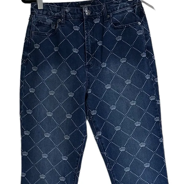 NWT Juicy Couture Venice Crown-Print Straight Jeans - Image 9