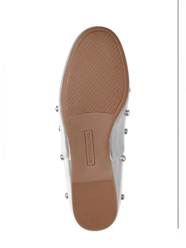 Bandolino Women' 5 Prity Mary Jane Embellished Ballet Silver Flats New - Image 4